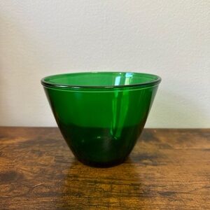 Vintage 1950's Anchor Hocking Glass Forest Green Splash proof Small Mixing Bowl